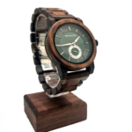 Montre en bois de chacate preto pour homme, cadran vert Montre en bois de chacate preto pour homme, cadran vert