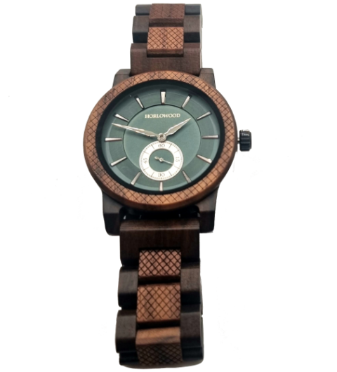 Montre en bois de chacate preto pour homme, cadran vert Montre en bois de chacate preto pour homme, cadran vert