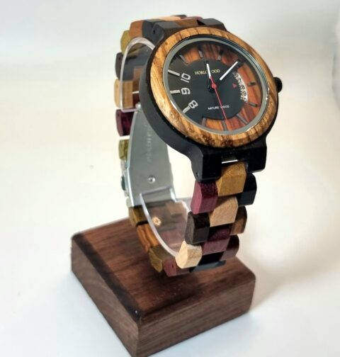 Montre en bois pour femme - Bracelet multicolore